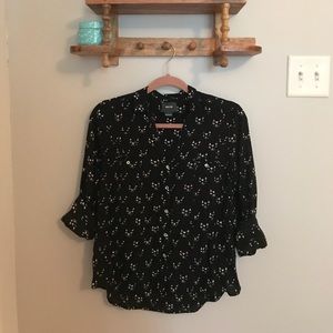 Anthropologie, Maeve button down top, black